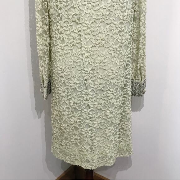 Valentina Ltd 1960s Embroidered Beaded Lace Long Sleeve Tunic Dress 14 VTG 10 to - Picture 10 of 16